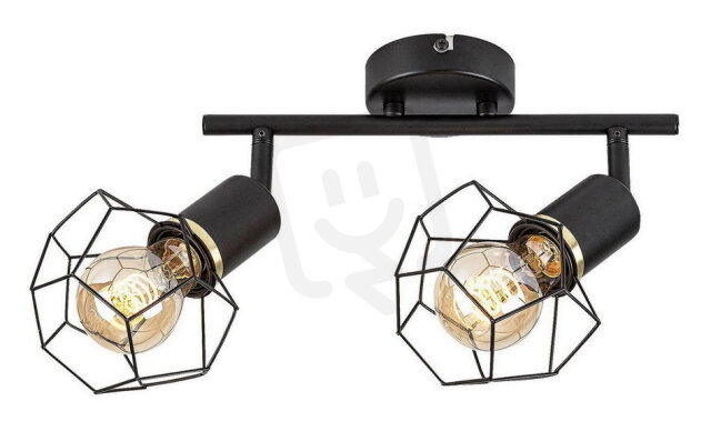 FRAN E27 2x 40W IP20 matná černá RABALUX 71066