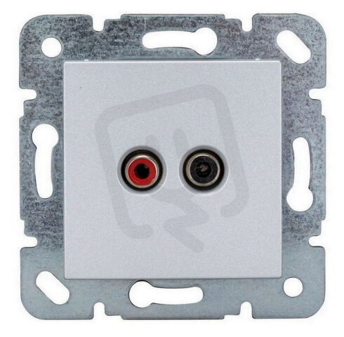 Přístroj audio 2x Cinch s krytkou, stříbrný SCHRACK EV124008--