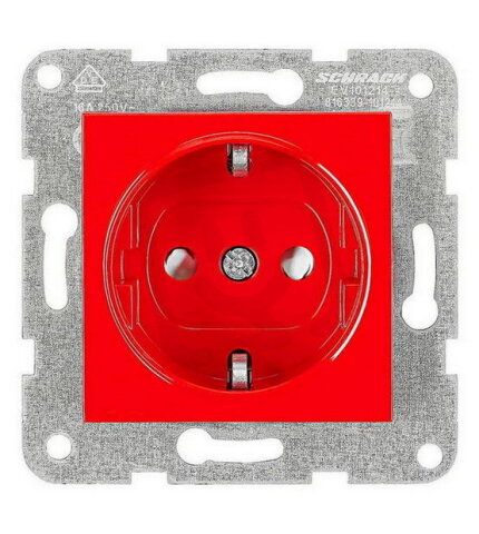 Zásuvka SCHUKO s děstskou ochranou, červená SCHRACK EV101214--