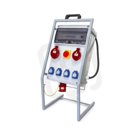 Zásuvková skříň FAMATEL vf62520 IP54 jištěná s chráničem 63/4/003-A na stojanu