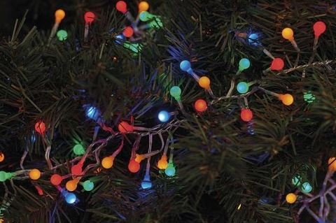 LED vánoční řetěz - ježek, 2,4m, multicolor, časovač