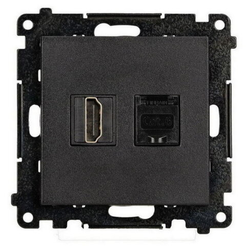 Zásuvka HDMI (v2.1) + datová RJ45 kat. 6