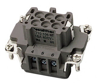 Vložka konektoru BHT 6 se šroubovými dutinkami WALTHER 710106HT