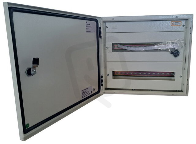 Kovová skříň T-BOX, nástěnná, 36 modulů - 2 řady, IP 65, 400x450x125 mm