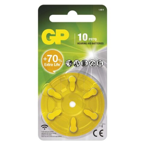Baterie do naslouchadel GP ZA10 (PR70) GP BATTERIES B35106