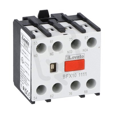Lovato BFX101111 Pom. kontakty 1NO+1NC+1EM+1LB čelní montáž