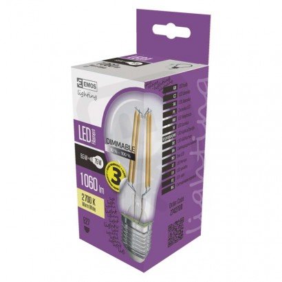 LED žárovka Filament A60 E27 8,5W (75W) 1 055 lm teplá bílá stmívatelná