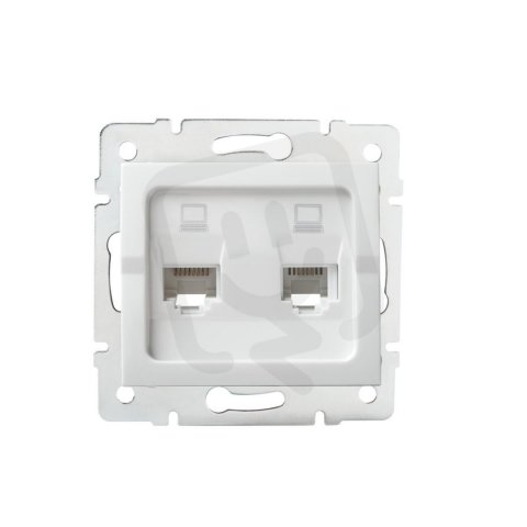 Dvojitá datová zásuvka nezávislá LOG 2xRJ45Cat 5e Jack 25110 Kanlux bílá