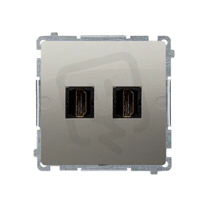 dvojitá zásuvka HDMI, (strojek s krytem) Satén KONTAKT SIMON BMGHDMI2.01/29