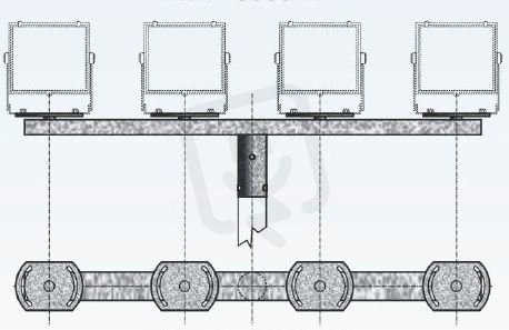 TR 4/89 - 3000 - PL držák pro reflektory PL, natáčení do stran AMAKO 1843000089