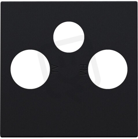 Středový kryt TV+R+SAT-BLACK COATED NIKO 161-69551