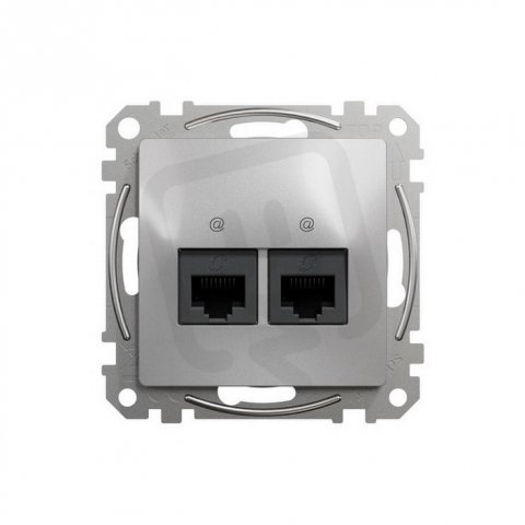Sedna D/E Datová zásuvka 2xRJ45 kat. 6A UTP, Aluminium SCHNEIDER SDD113467