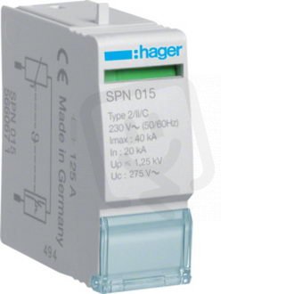Hager SPN015 Výměnný modul svodiče T2, In 20 kA (8/20)
