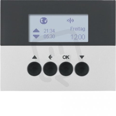 KNX RF žaluziový časový spínač, quicklink, K.5, alu mat, lak. BERKER 85745177