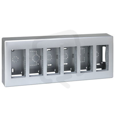 Nástěnná krabice SIMON 500 6×S500 12×K45 hliník KONTAKT SIMON 51000006-033