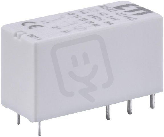 Miniaturní paticové relé MER2-024AC, kontakty 2xCO,8A, 24V AC ETI 002473033