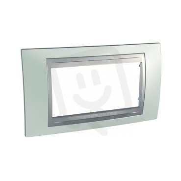 Unica Top rámeček čtyřmodulový Fluor Green/Aluminium SCHNEIDER MGU66.104.094