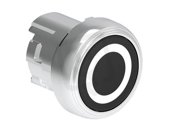 Lovato LPSB1102 Tlačítko s návratem kovové se symboly d22mm lícující 0 / černé
