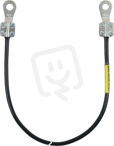 Uzemňovací vodič 10mm2/L 2,0m černý se dvěma kabelovými oky (D) uzavřenými M10