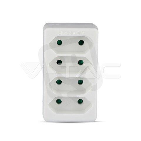 4 Outlet Adapter 2.5A  White Label + Pol