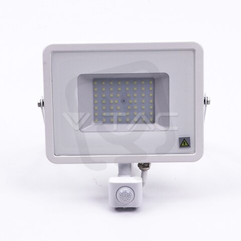 50W LED Sensor Floodlight SAMSUNG CHIP Cut-OFF Function White Body 6400K VT-50-S