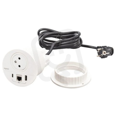 654701 DISQ80 2P+T USB A+C RJ45 BÍLÁ