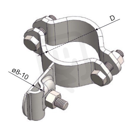 ST 08 - b Svorka na vodovodní potrubí - 2 šrouby3'' DT TECHNIC 103338
