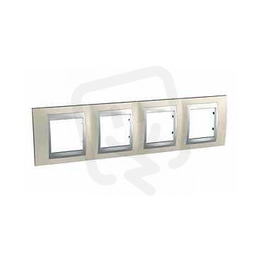 Unica Top rámeček čtyřnásobný Opal Titanium/Aluminium SCHNEIDER MGU66.008.095