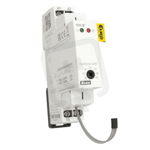 Termostat s rozsahem -0..+ 60 °C, vestavěný senzor TER-3F ELKO EP 8595188138444