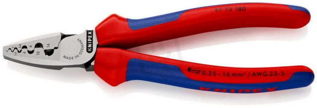 KNIPEX 9772180 lisovací kleště na dutinky pro průřezy 0,25-16mm2 LK-D 02516 P