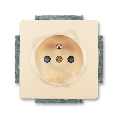 Zásuvka s ochranným kolíkem s clonkami 5518G-A02359 C1 krémová Swing ABB
