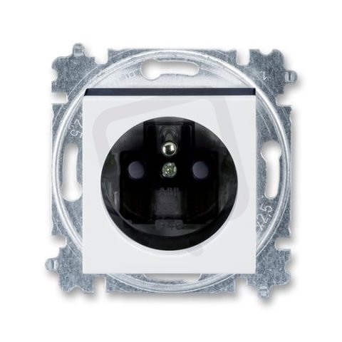 ABB LEVIT Zásuvka s ochr. kolíkem s clonkami bílá/kouřová černá 5519H-A02357 62