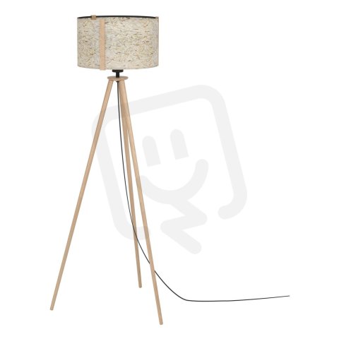Stojací svítidlo HONTONGAS E27 černá/dřevo BEIGE M.HEU 1X25W EGLO 390326