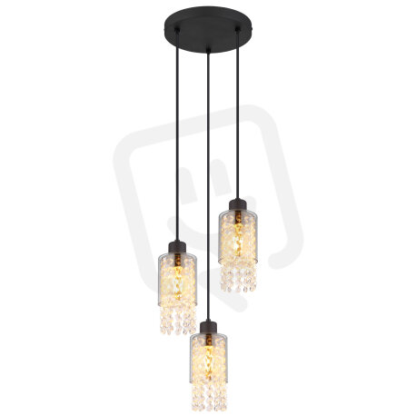 Závěsné svítidlo BACKEY černá 3xE27 40W 230V GLOBO 15799-3H