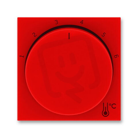 Kryt termostatu s otočným ovládáním, červená/kouřová černá ABB 3292H-A00300 65