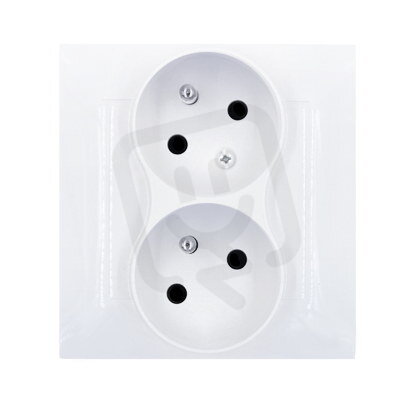 Zásuvka dvojnásobná s uzemněním, pootočená 16A, 250V~, bílá DGZ2TS/11