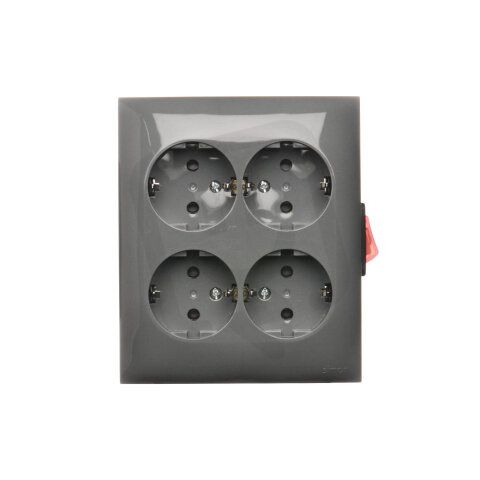 Zásuvka silová 4 násobná typ F (přístroj