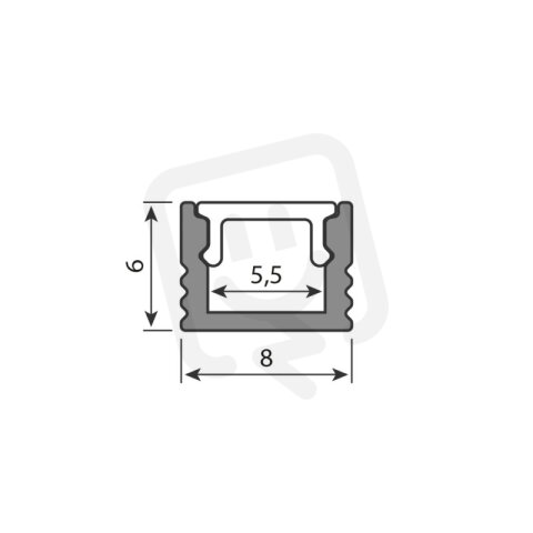 Přisazený hliníkový profil PEA 6x8mm vč. mléč. difuz. 2m MCLED ML-761.602.04.2