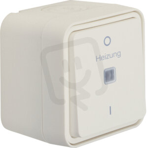 Vypínač řazení 2 s kontrolkou a popisem, IP55, W.1, bílá, mat HAGER WNC015B