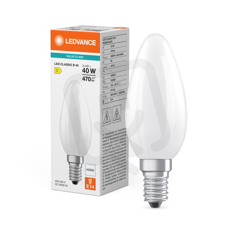 Světelný zdroj LED CLASSIC B V 3.4W 840 Frosted E14 LEDVANCE 4099854779923