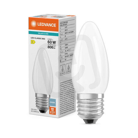 Světelný zdroj LED CLASSIC B V 5.9W 865 Frosted E27 LEDVANCE 4099854785887
