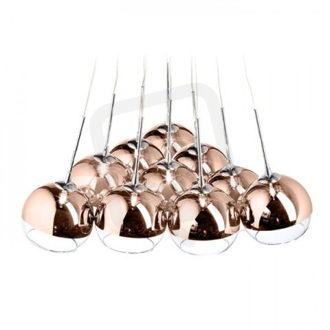 ASTRAL závěsná měděné sklo/čiré sklo 230V/12V G4 10x20W RENDL R11706