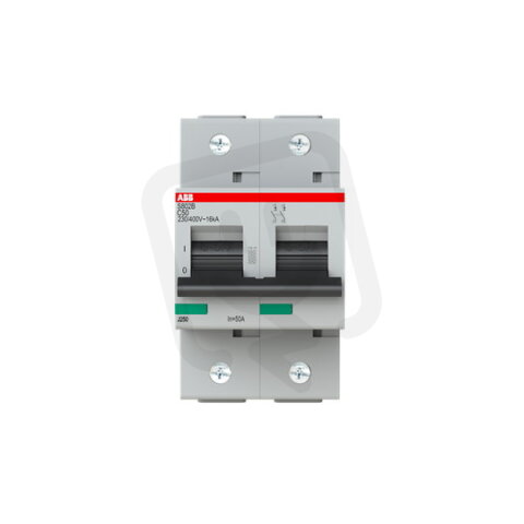 S802B-C50 jistič 2p char. C 50A s klecovou svorkou Icu 16kA ABB 2CCS812001R0504