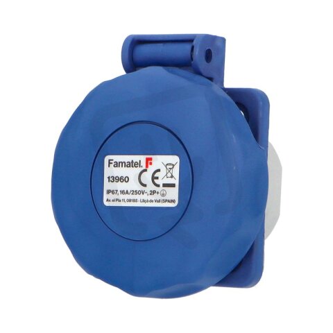 Vestavná zásuvka IP67 SCHUKO 250V/16A (s postranními ochr. kontakty) 13960