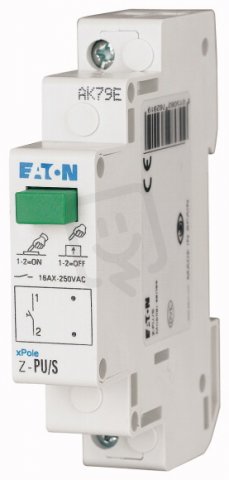 Eaton 276296 Tlačítko se signálkou LED,1zap.1vyp.kont.,Un=24V AC/DC Z-PUL24/SO