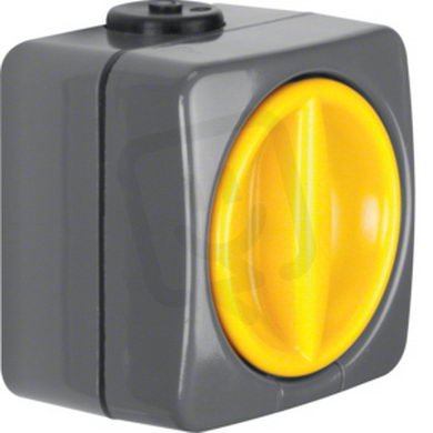 Spínač otočný řazení 5 16 AX 250VAC IP66 nástěnné ISO-Panzer IP66 tm. šedá/žlutá