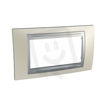 Unica Top rámeček čtyřmodulový Opal Titanium/Aluminium SCHNEIDER MGU66.104.095
