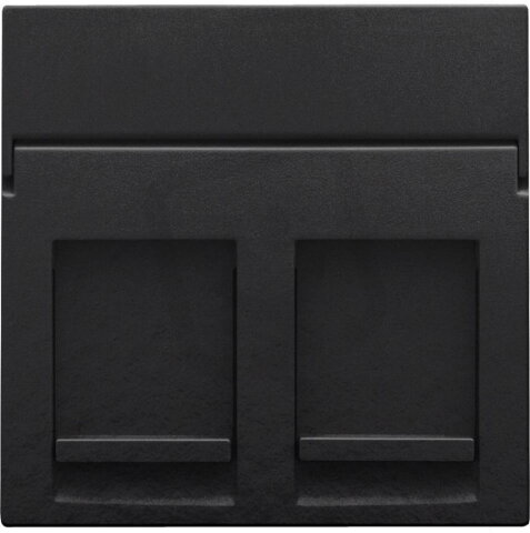 Středový kryt datazásuvky 2xRJ-BAKELITE PIANO BLACK NIKO 200-65200