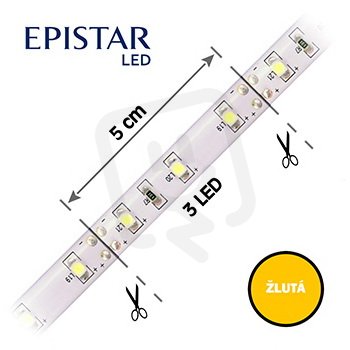 LED pásek 60LED/m, 3528, IP20, žlutá, 12V, 5m FK TECHNICS 4730481-60
