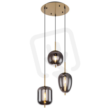 Závěsné svítidlo BLACKY I mosaz 3xE14, max. 40W 230V GLOBO 15345-3MM